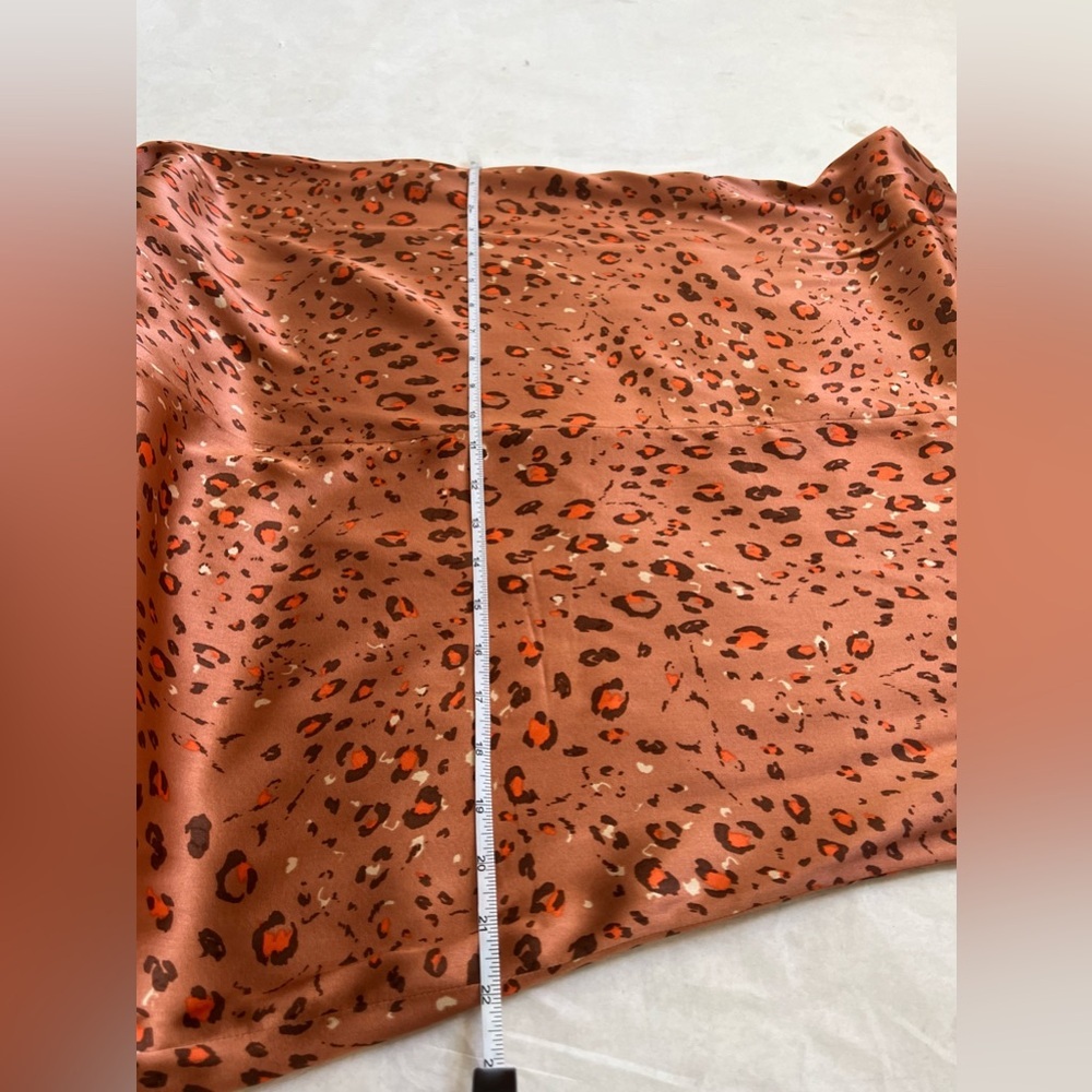 Scanlan Theodore Women Leopard Print Slip Midi Dress Orange Silk Sz 8 US Luxury - Picture 9 of 12
